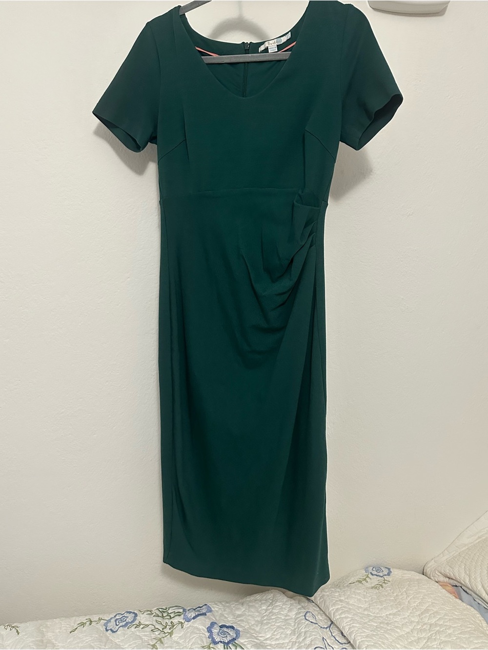 Boden Emerald Green Midi Dress with V-Neck